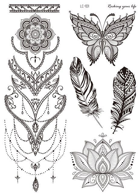 Boho Faketattoos in Schwarz