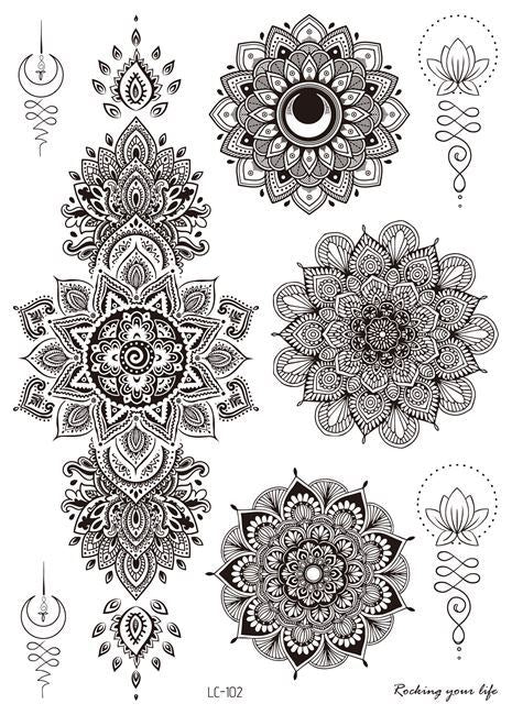 Boho Faketattoos in Schwarz