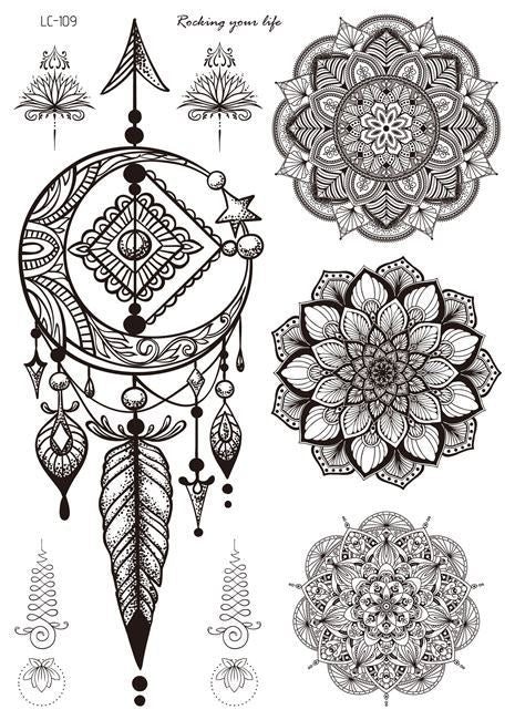 Boho Faketattoos in Schwarz