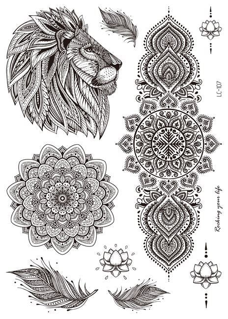 Boho Faketattoos in Schwarz