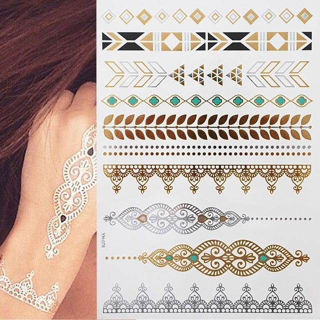 Boho Faketattoos in Gold